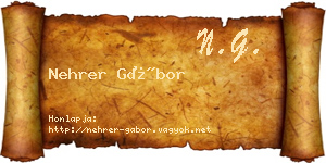 Nehrer Gábor névjegykártya